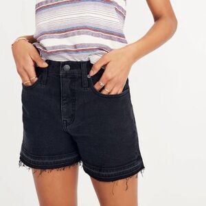 Madewell Raw Hem High Rise Black Jean Shorts 23